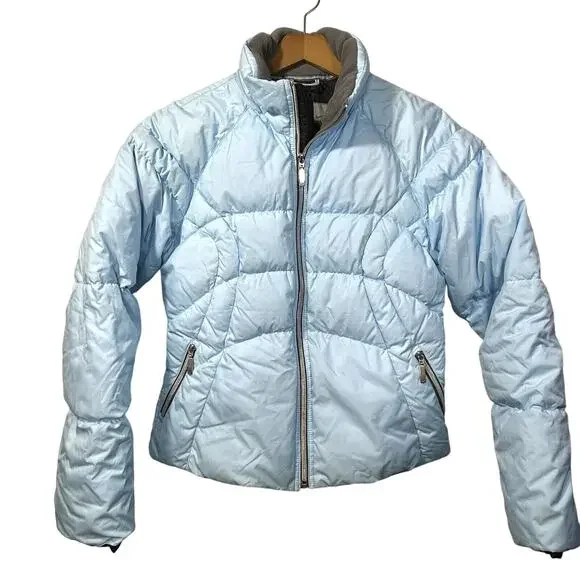 Nike Womens M Puffer Jacket Down Reflective Zipper Blue - Picture 6 of 16